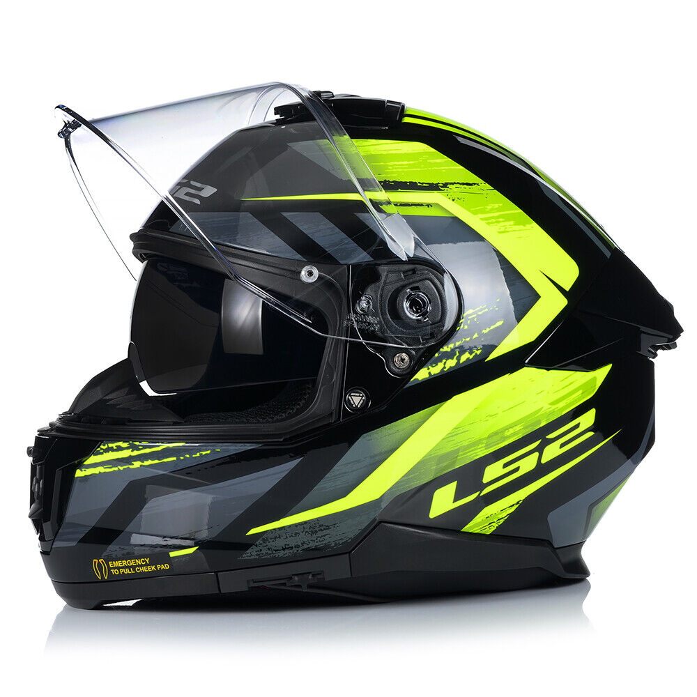 Riderwear | LS2 FF808 STREAM-II Full Face Helmet, Fury Black HiViz