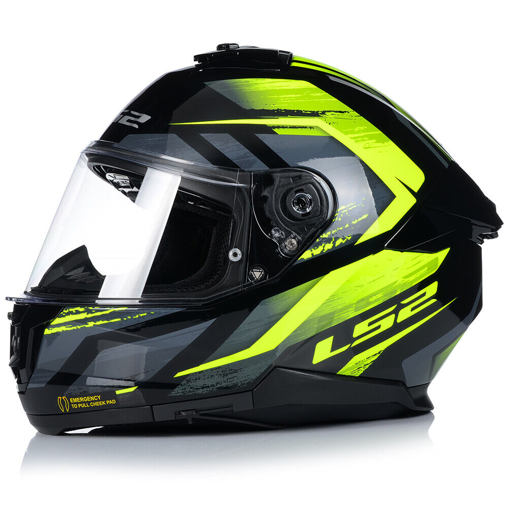 Riderwear | LS2 FF808 STREAM-II Full Face Helmet, Fury Black HiViz