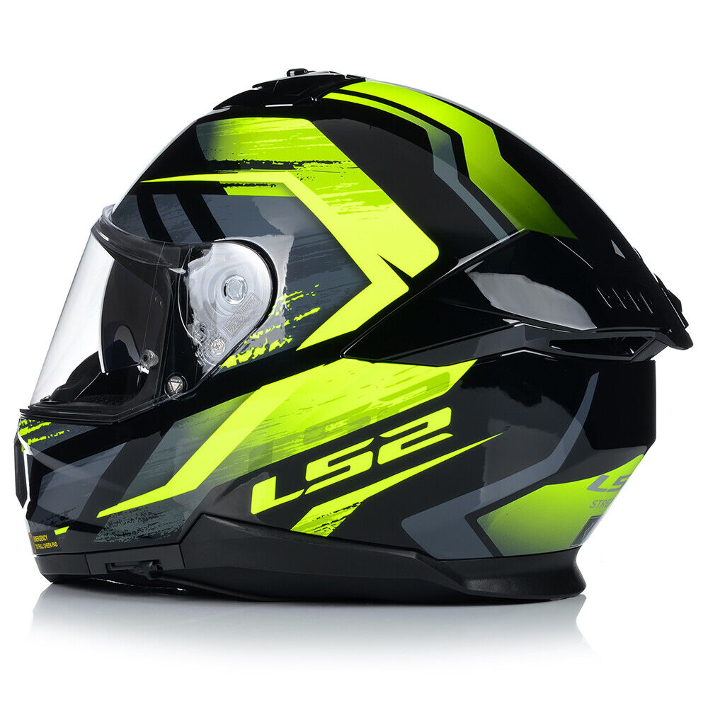 Riderwear | LS2 FF808 STREAM-II Full Face Helmet, Fury Black HiViz