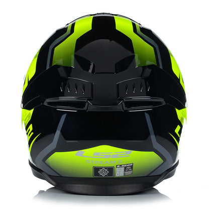 Riderwear | LS2 FF808 STREAM-II Full Face Helmet, Fury Black HiViz