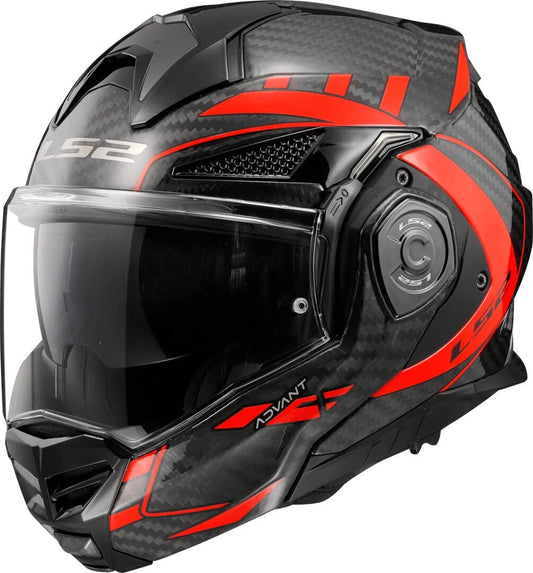 Riderwear | LS2 FF901 ADVANT X CARBON Flip-Front Helmet - Future Red
