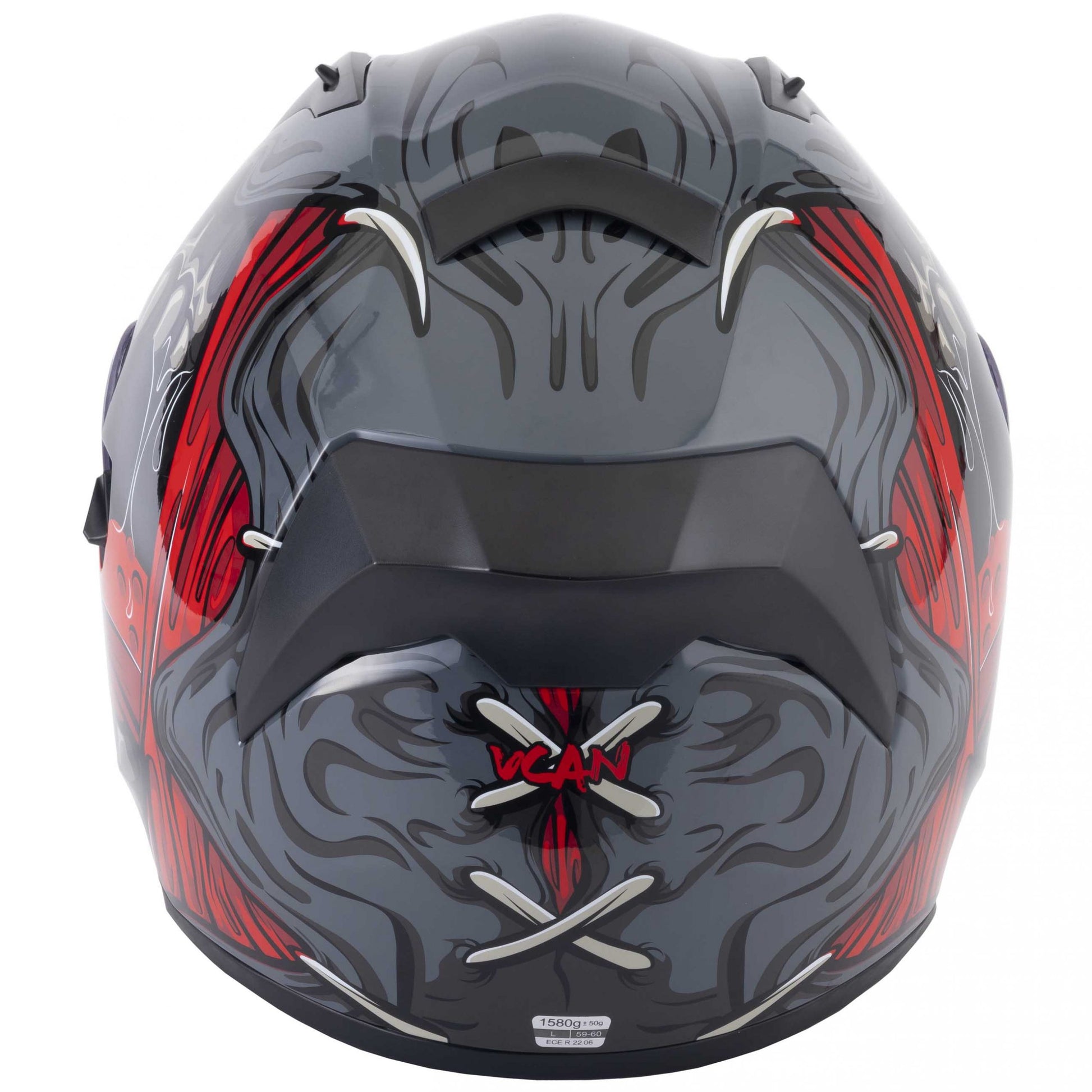 Riderwear | VCAN H128 Ful Face Helmet - Titan Grey
