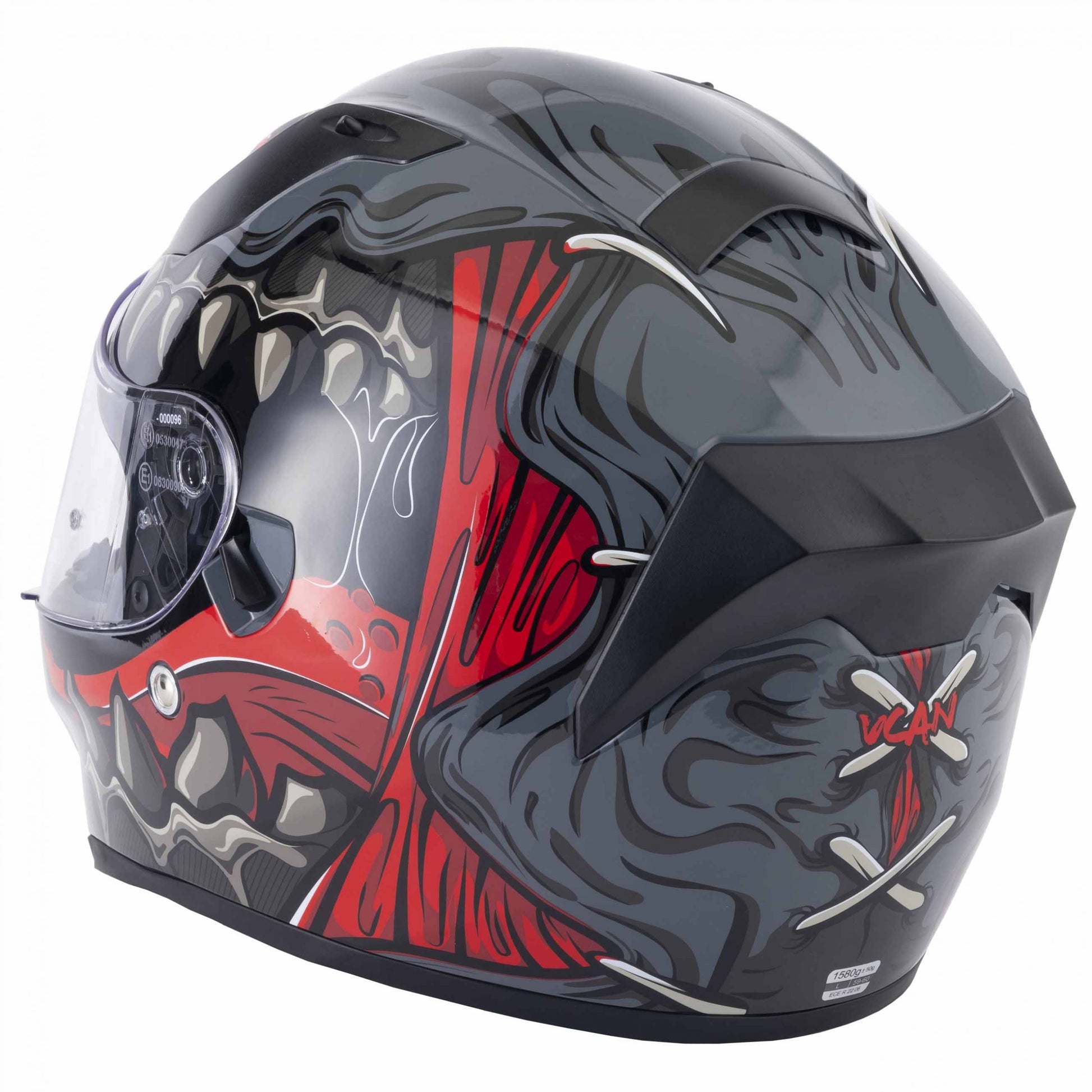 Riderwear | VCAN H128 Ful Face Helmet - Titan Grey