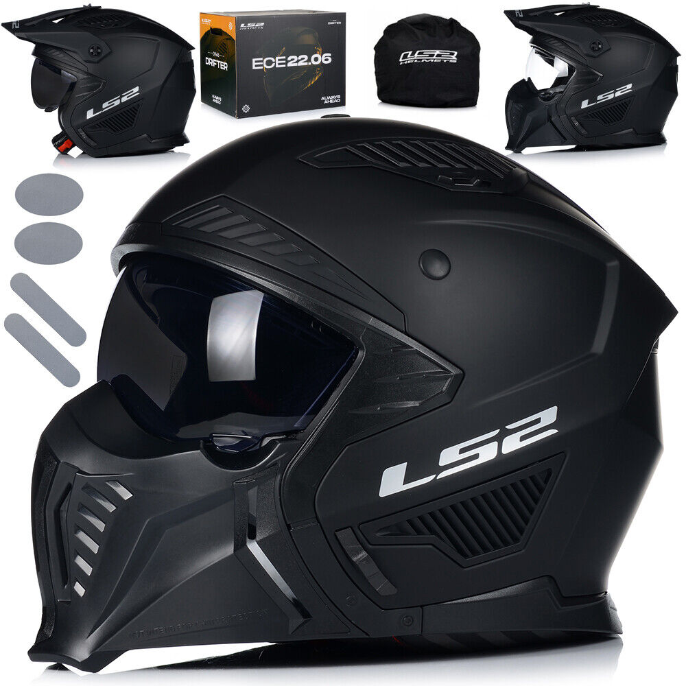 LS2 OF606 DRIFTER Open Face Helmet - Matt Black – Riderwear