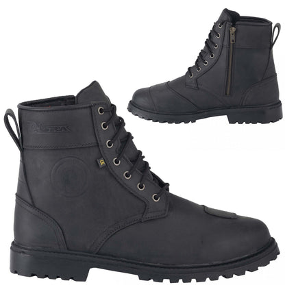 DIORA RENEGADE LEATHER ANKLE BOOTS - BLACK