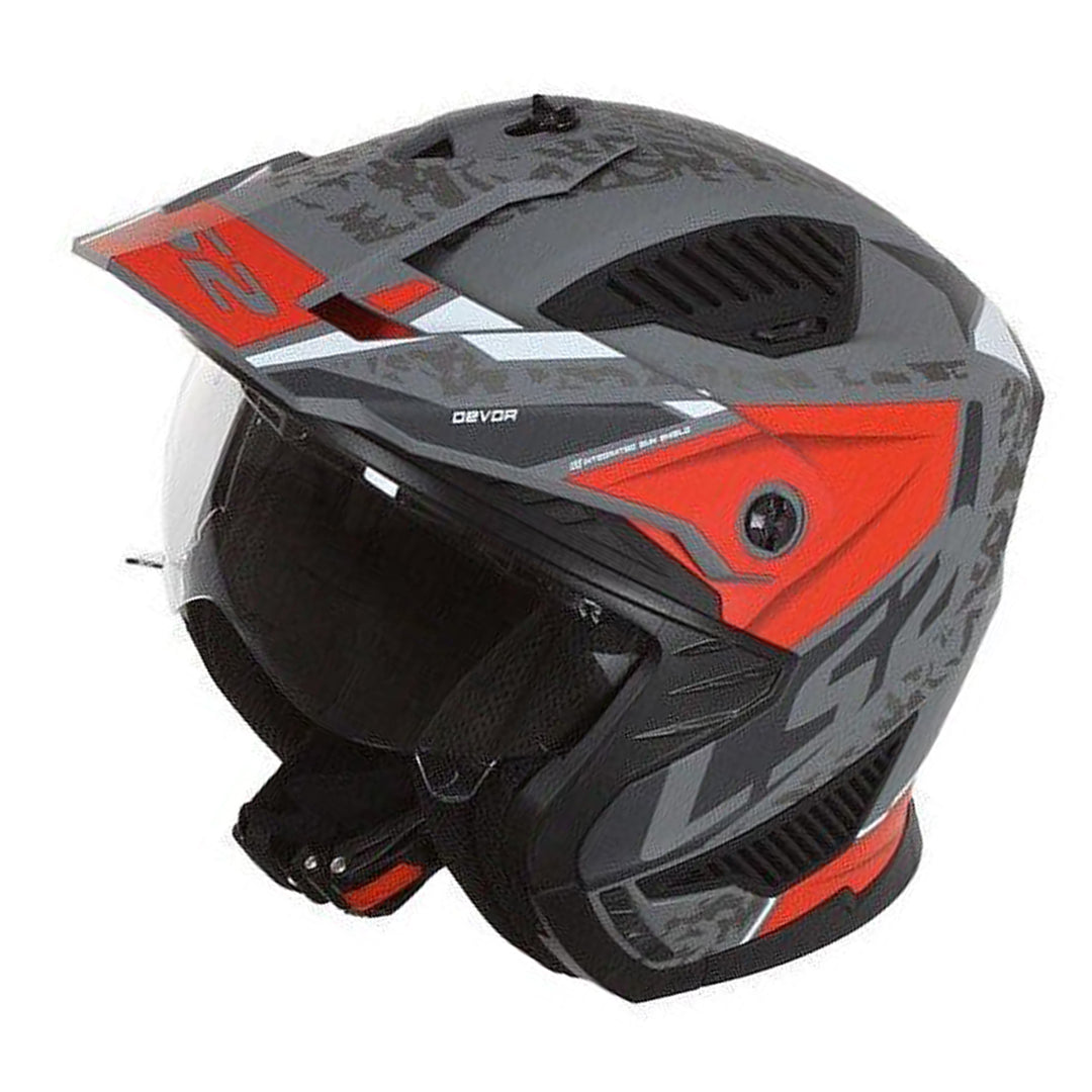 Riderwear | LS2 OF606 Drifter Devor Helmet - Silver Titanium Red