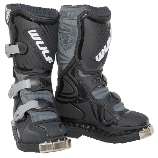 WULFSPORT LA MOTOCROSS KIDS BOOTS - BLACK