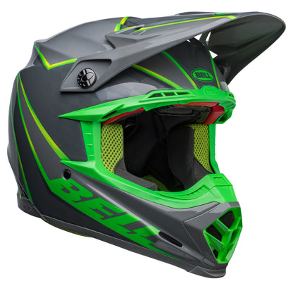 Bell MX 2023 Moto-9S Flex Adult Helmet (Sprite Grey/Green)
