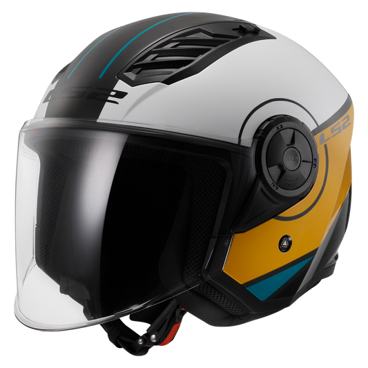 LS2 OF616 AIRFLOW-II COVER Open Face Helmet - White Brown
