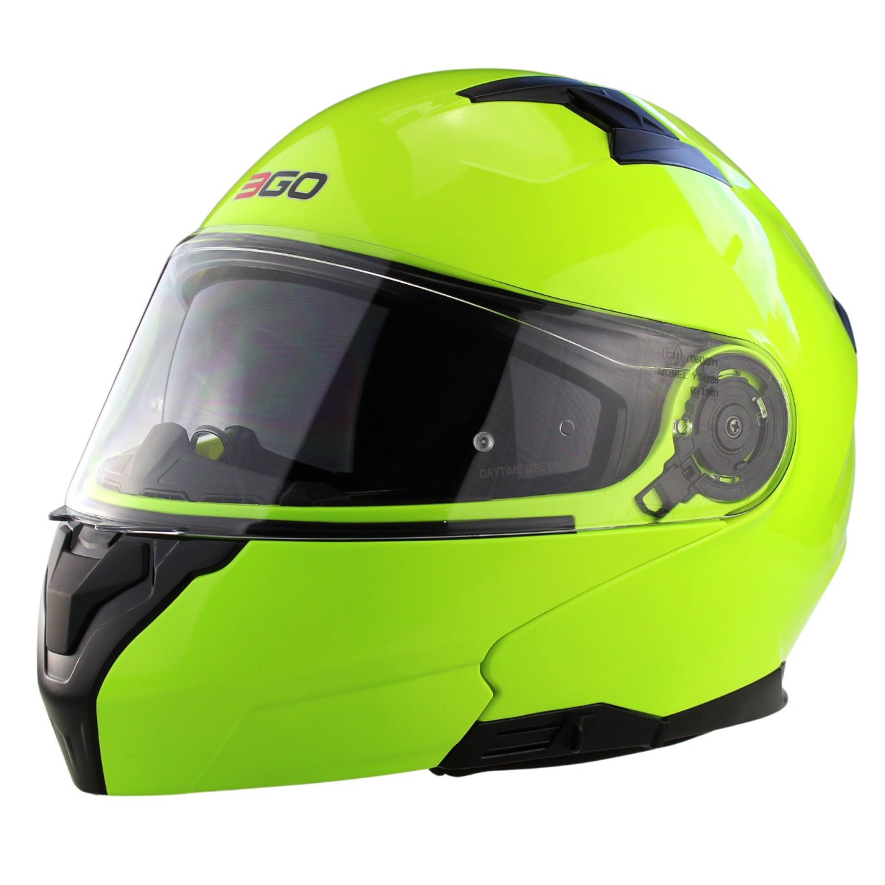 Riderwear | 3GO E335 Flip-Up Helmet - Fluo Yellow