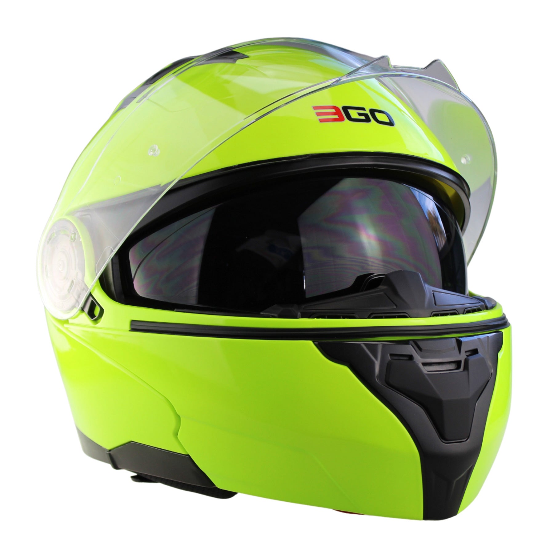 Riderwear | 3GO E335 Flip-Up Helmet - Fluo Yellow