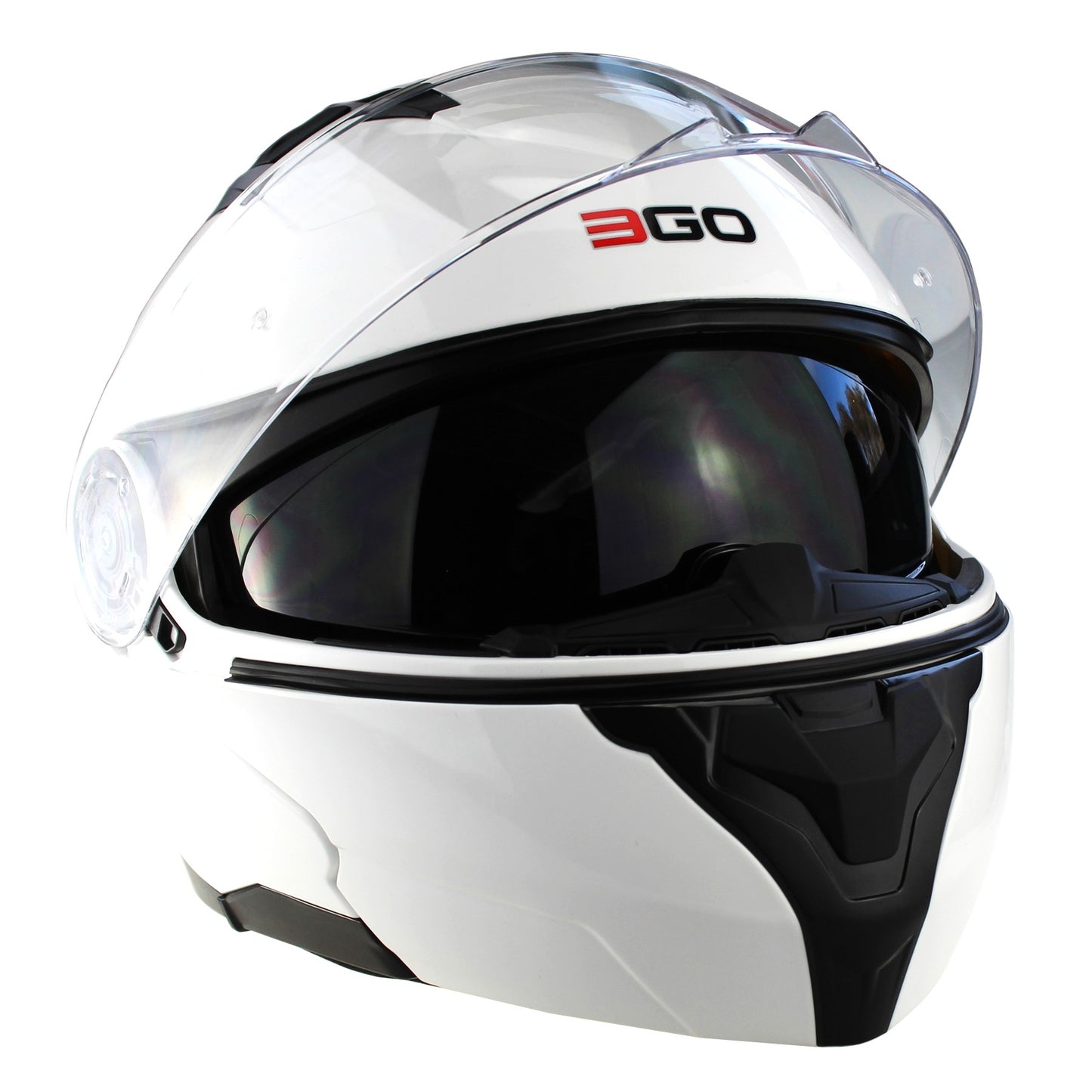 Riderwear | 3GO E335 Flip-Up Modular Helmet - White
