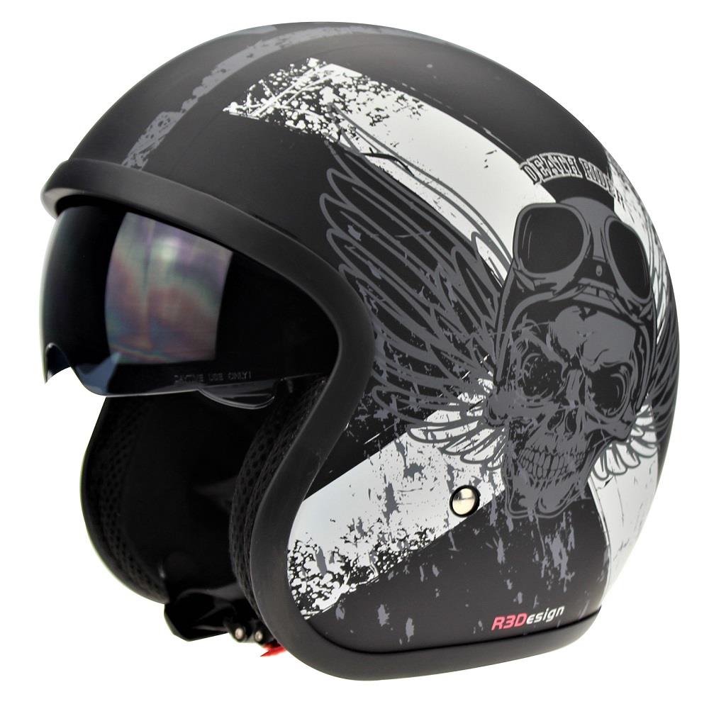 Viper Rsv06 Open Face Jet Helmet Skull