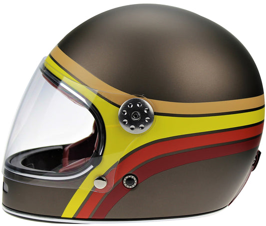 VPR.303 F656 FIBERGLASS FULL FACE RETRO HELMET - RUST STRIPE GRAPHIC MATT