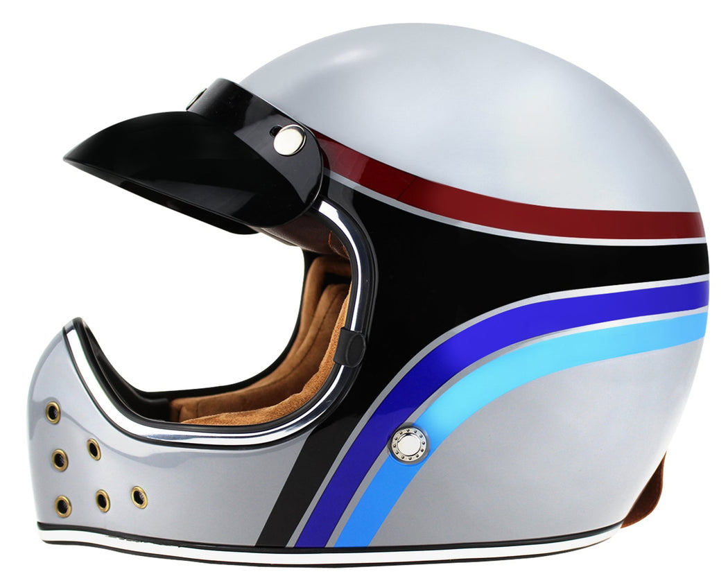 Fiberglass Rider Design VPR.303 F701MX Fiberglass Vintage Retro Helmet Stripe – Riderwear