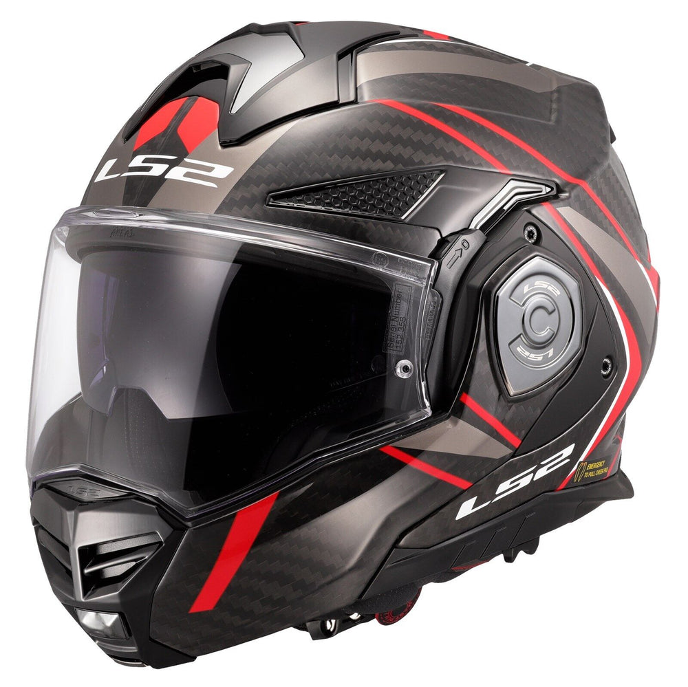 LS2 FF901 ADVANT X Carbon Flip-Front Helmet - Future II Red – Riderwear