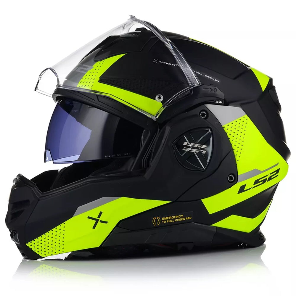LS2 FF901 ADVANT X Oblivion Flip Up Helmet - HiViz Matt Black