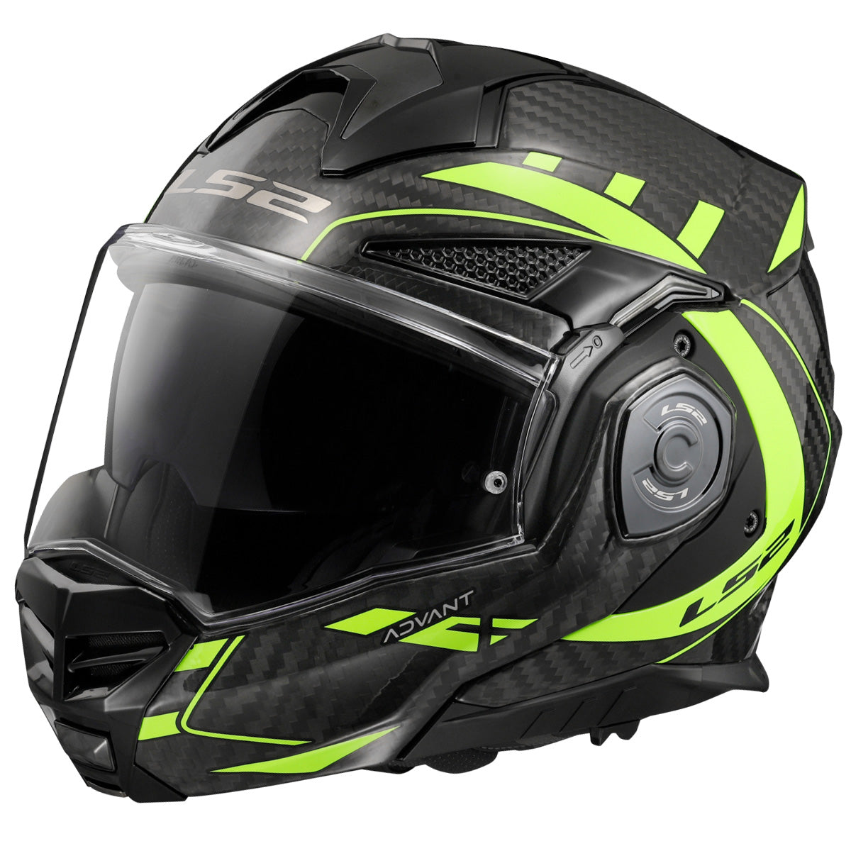 Riderwear | LS2 FF901 ADVANT X CARBON Flip-Up Helmet - Future Yellow