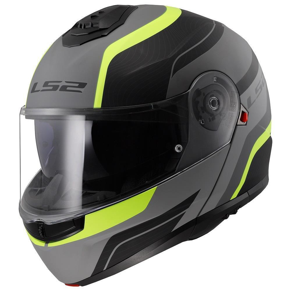 Riderwear | LS2 FF908 STROBE-II MONZA Flip-Up Helmet - Matt Black Yellow