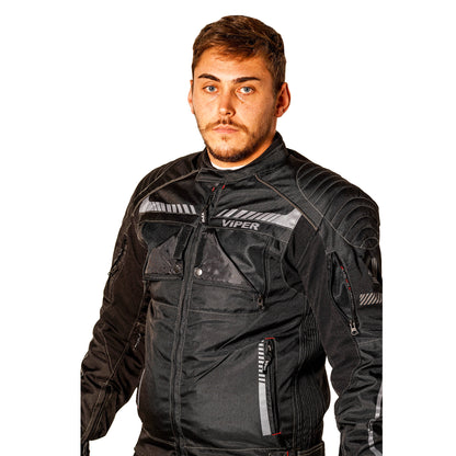 Viper Nix CE Motorbike Rider Jacket - Black