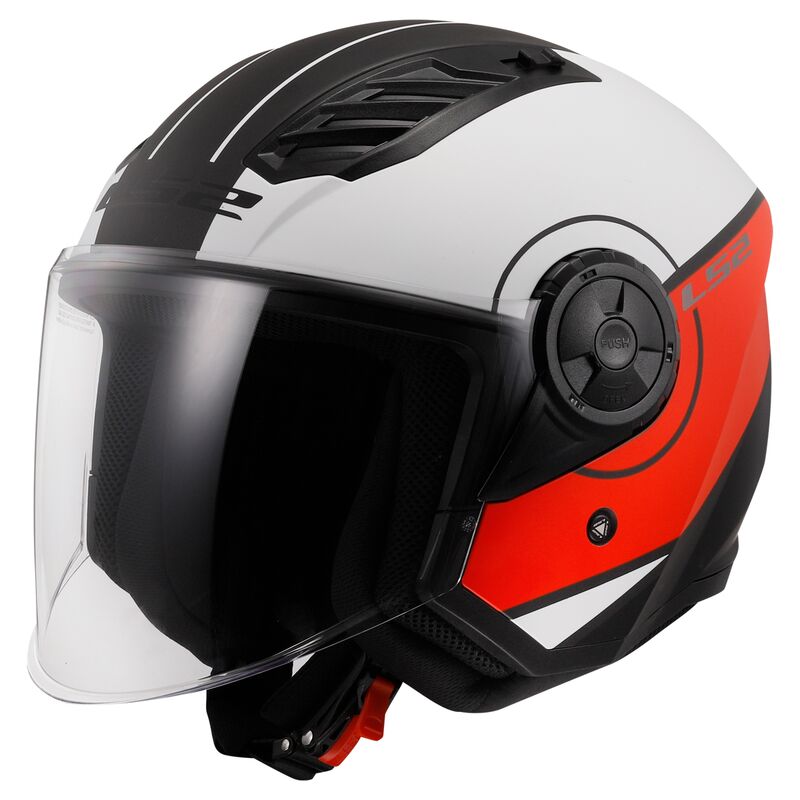 Riderwear | LS2 OF616 Airflow-II Cover Open Face Helmet - White Red