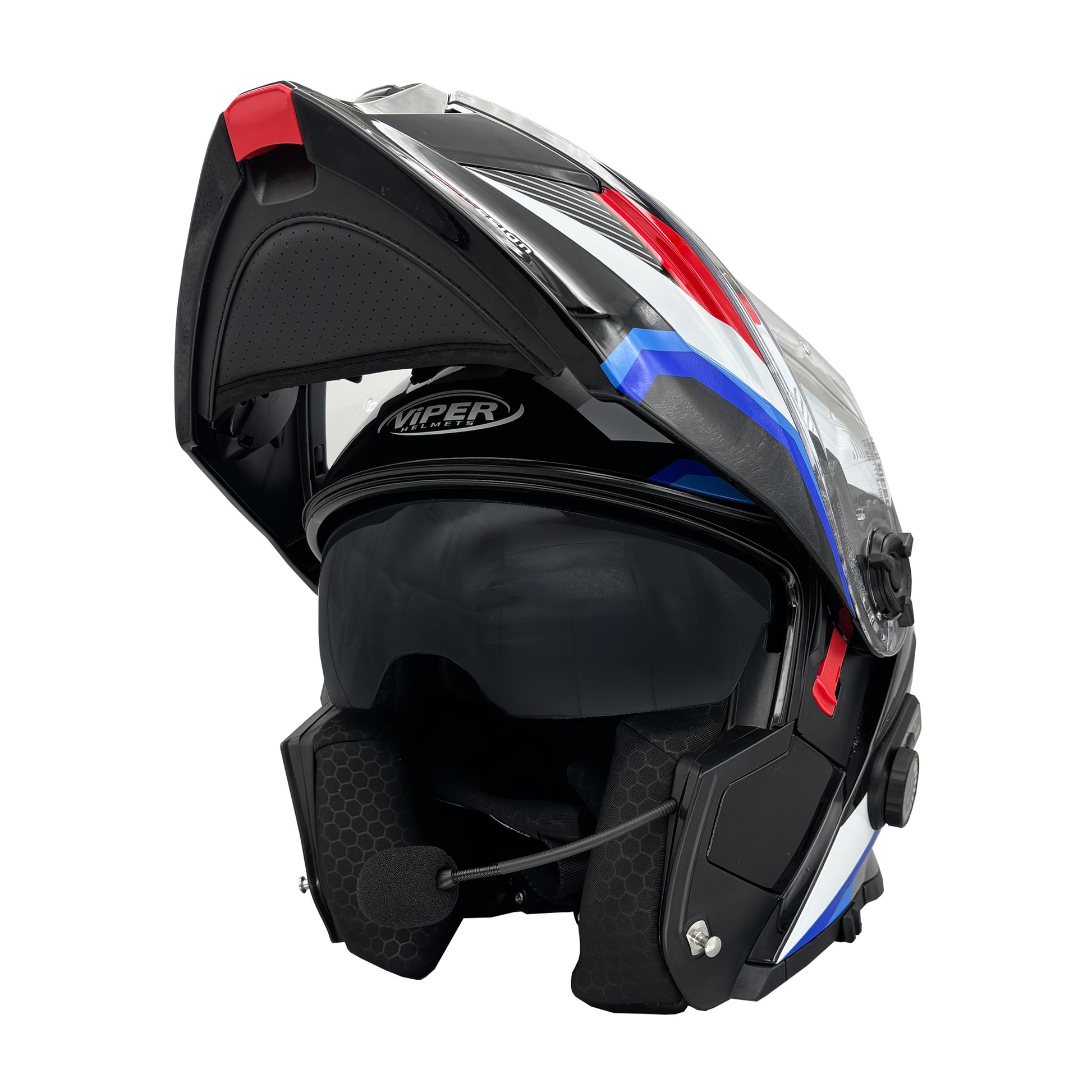 bluetooth stereo motorcycle helmet viper rs v121 RS-V121 v8 Flip Up Blinc RSV121v8 BL+ Blinc Flip Front