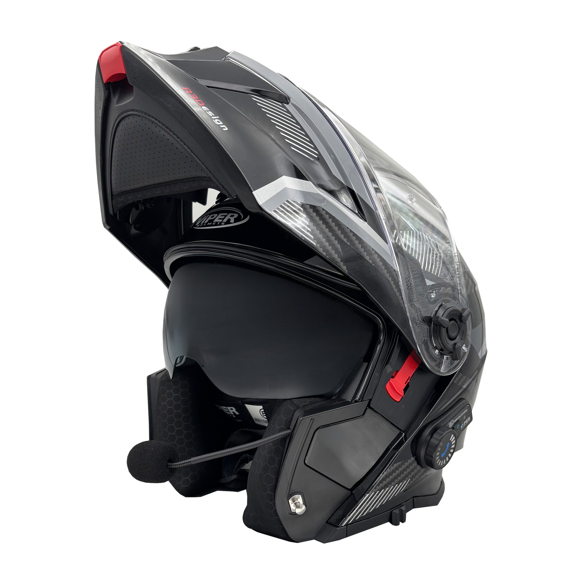 bluetooth stereo motorcycle helmet viper rs v121 RSV121v8 BL+ Blinc Flip Front Helmet – Riderwear