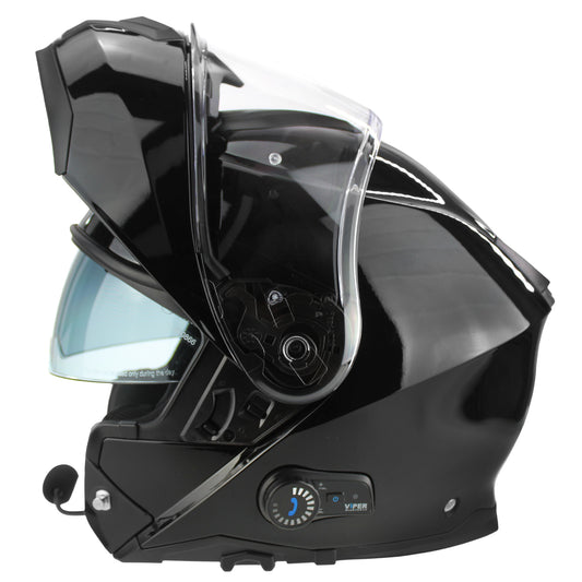 Viper Rsv191 Blinc 3.0 Flip Up Helmet Gloss Black With Free Pinlock Lens Included