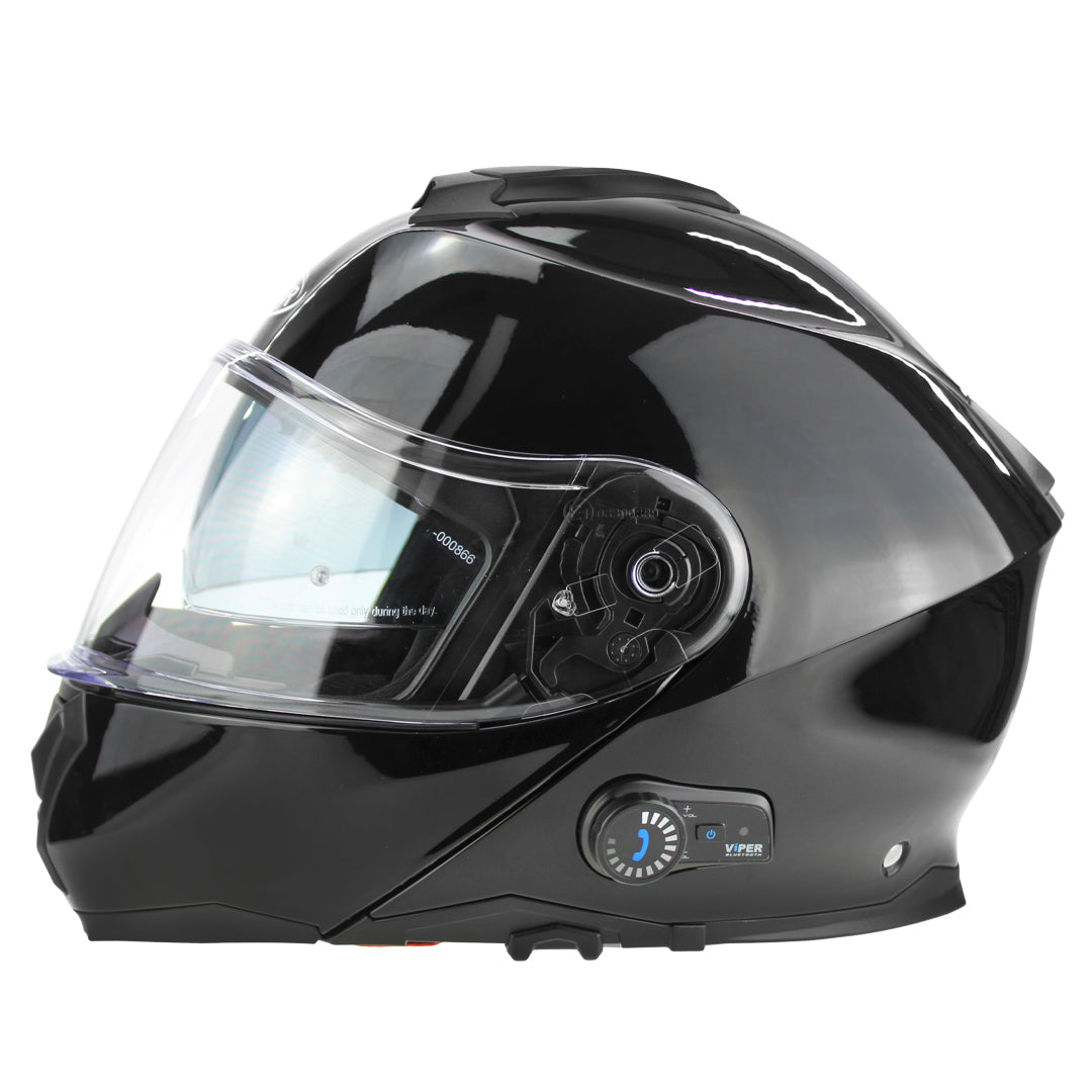 VIPER RS-V171 BLINC Bluetooth Modular Motorcycle Helmet – Matt Black Grey – ECE 22.06 – Flip Front