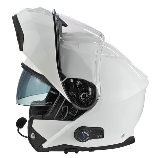 Viper Rsv191 Blinc 3.0 Flip Up Helmet Gloss White With Free Pinlock Lens Included