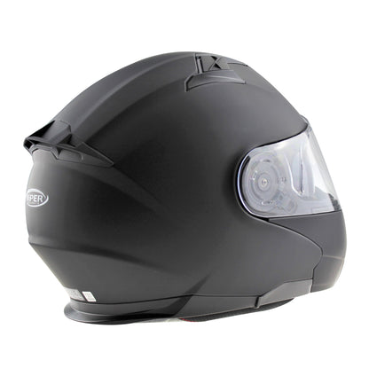 VIPER RSV345 FLIP UP MOTORBIKE HELMET - MATT BLACK