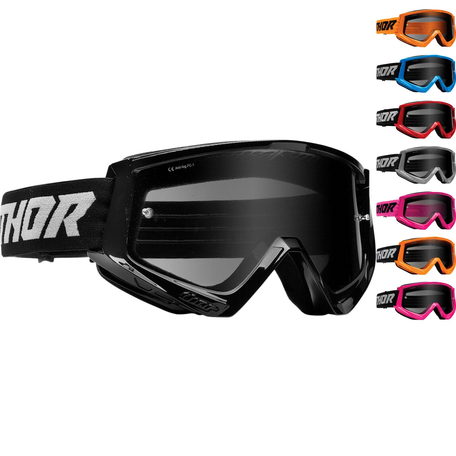 THOR COMBAT RACER SAND GOGGLES - BLACK/GREY