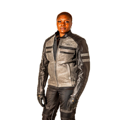 Viper Pier Leather Mens Jacket Black/Grey