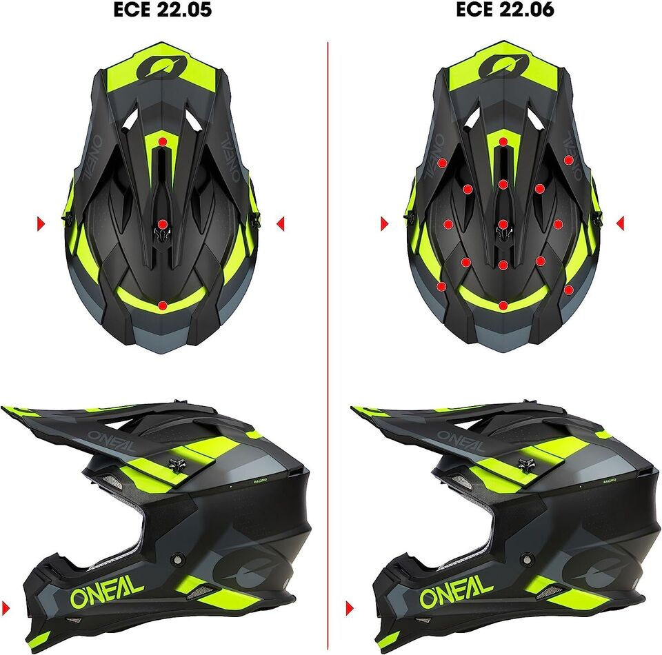 Oneal 2SRS Spyde Adult Motocross Helmet - Grey/Neon Yellow