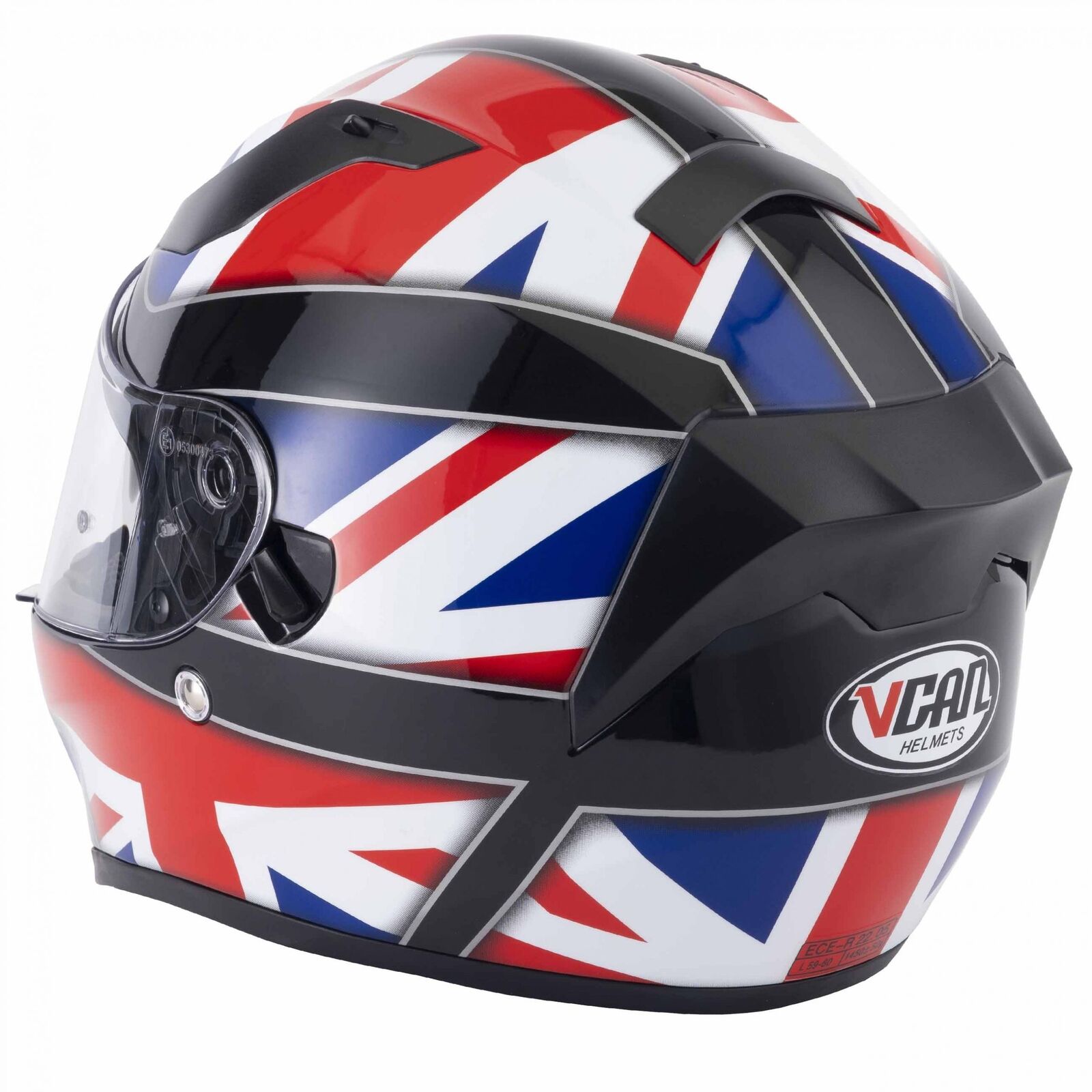 Riderwear | VCAN H128 Union Jack Full Face Helmet