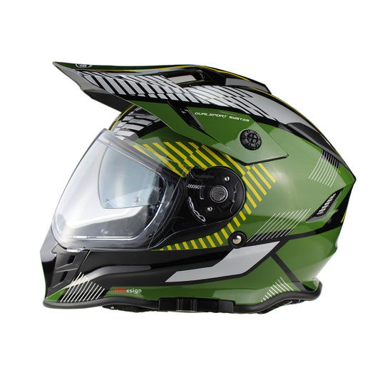 Viper Rxv288 Dual Sport Motorbike Helmet Force Green With Free Pinlock Lens Included