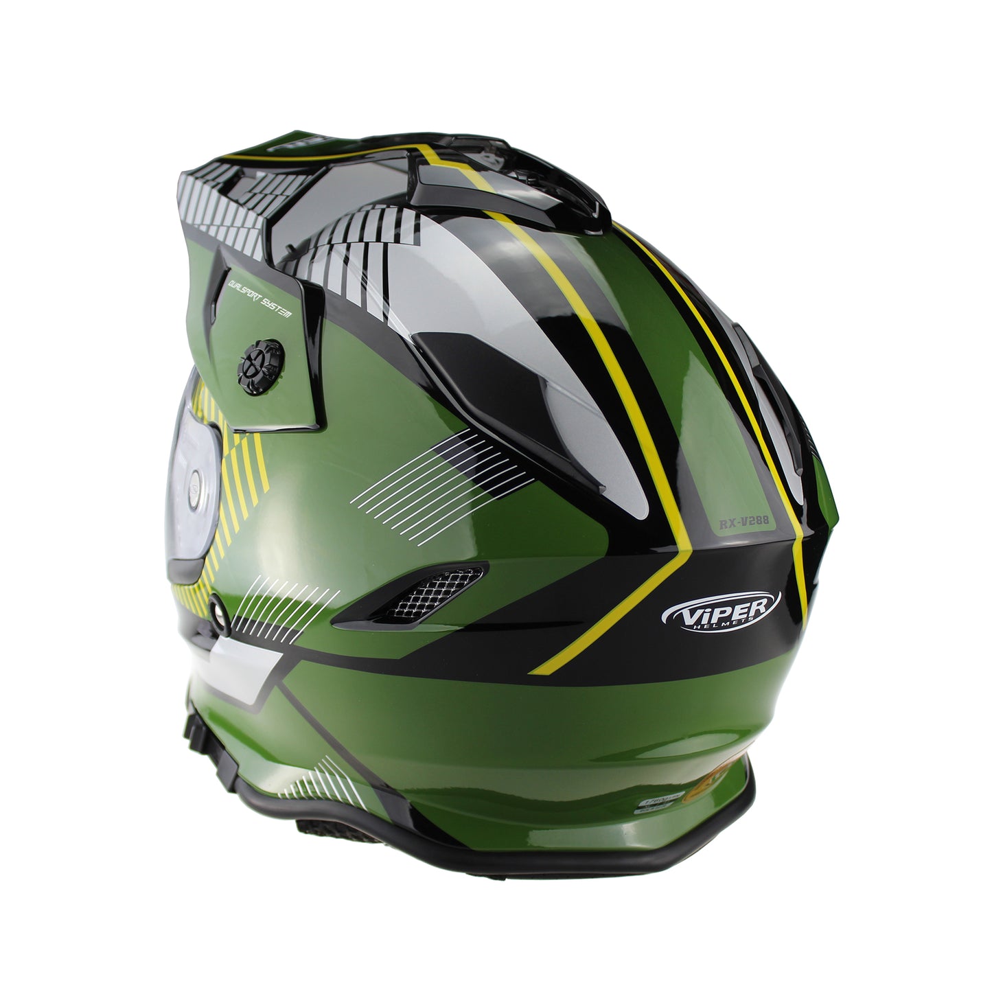 Viper Rxv288 Dual Sport Motorbike Helmet Force Green