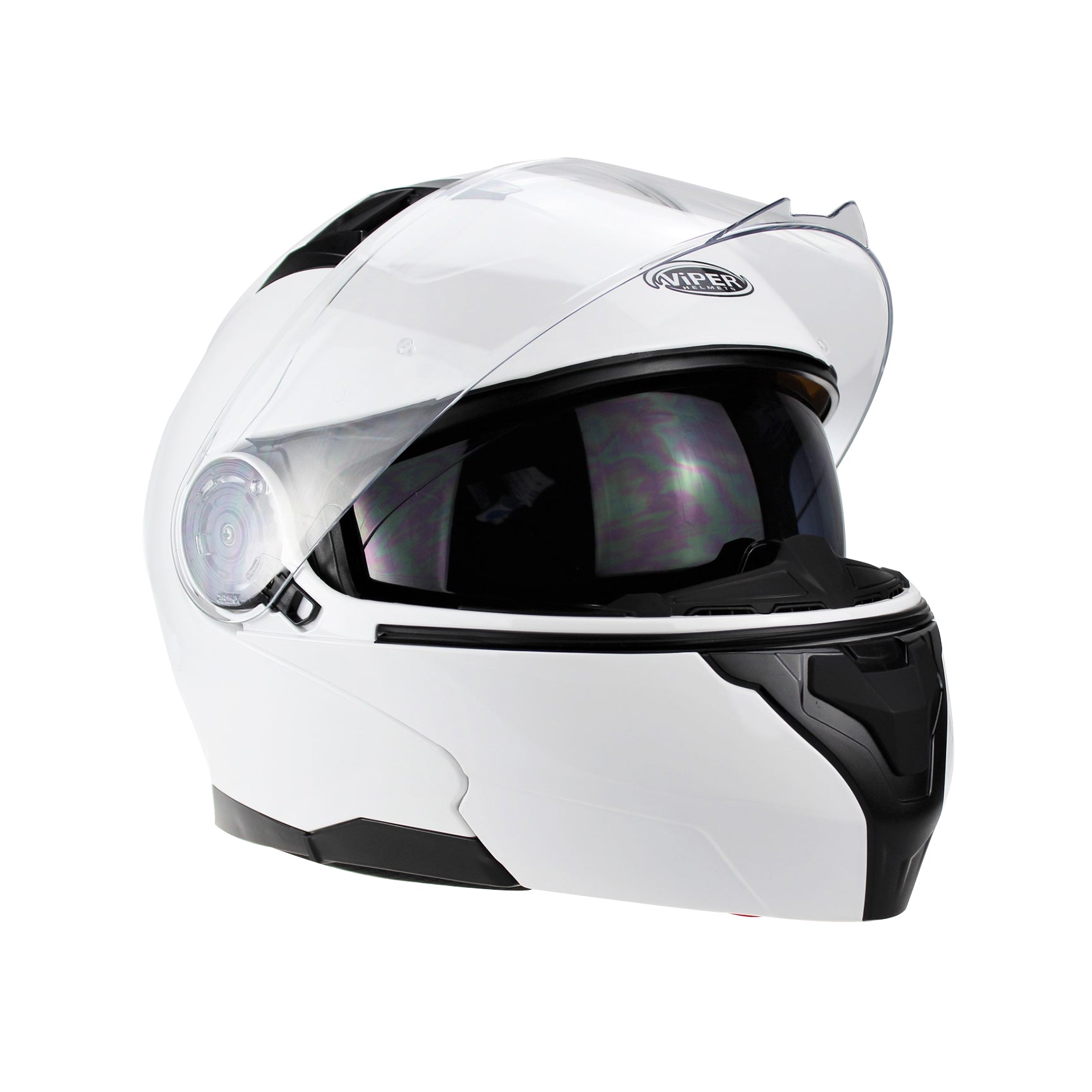 VIPER RSV345 FLIP UP MOTORBIKE HELMET - WHITE