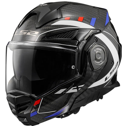LS2 FF901 ADVANT X CARBON FLIP-UP HELMET - FUTURE WHITE BLUE