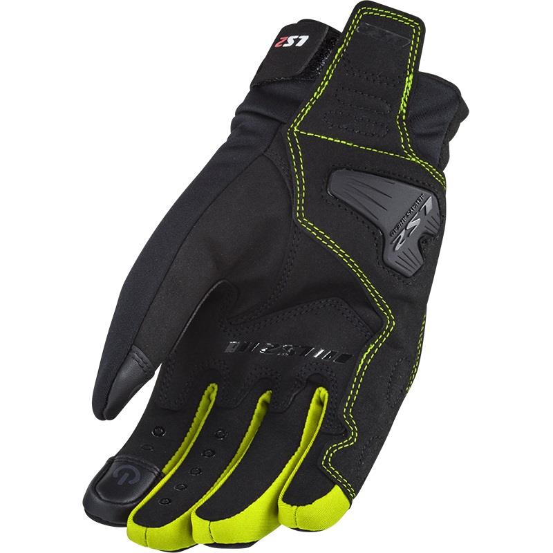 LS2 JET 2 LADIES GLOVES - BLACK H-V YELLOW