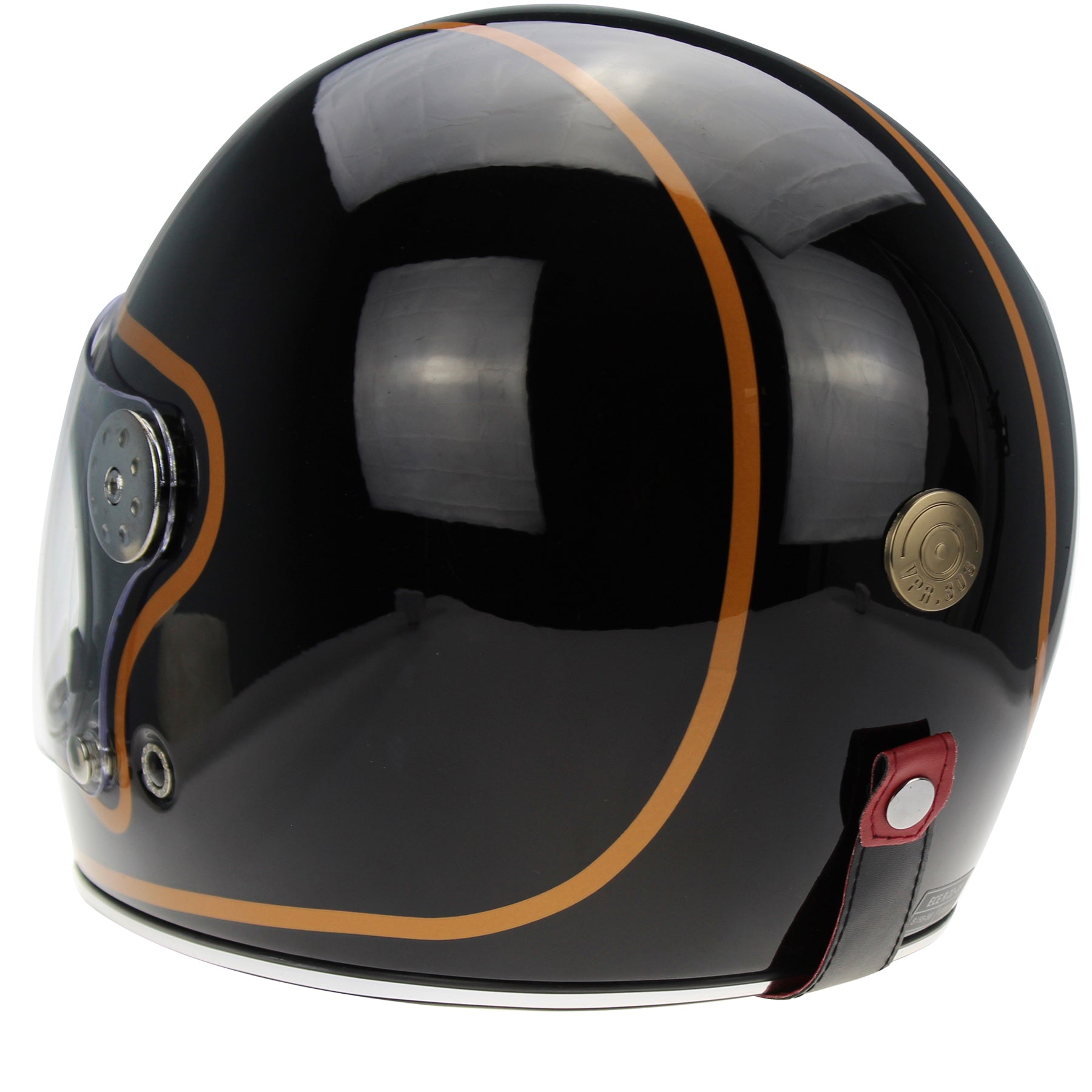 VPR.303 F656 FIBERGLASS FULL FACE RETRO HELMET - BLACK COPPER