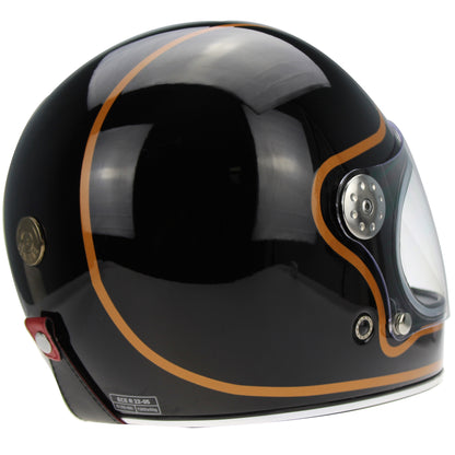 VPR.303 F656 FIBERGLASS FULL FACE RETRO HELMET - BLACK COPPER