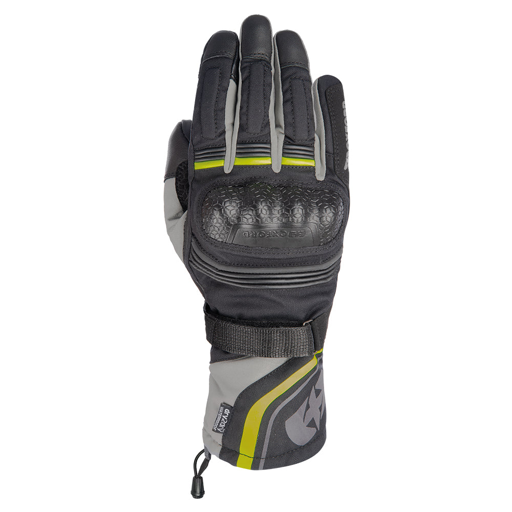 OXFORD MONTREAL 4.0 MS DRY2DRY GLOVES - BLACK GREY & FLUO