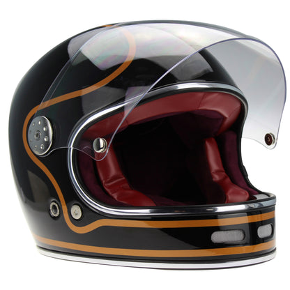 VPR.303 F656 FIBERGLASS FULL FACE RETRO HELMET - BLACK COPPER