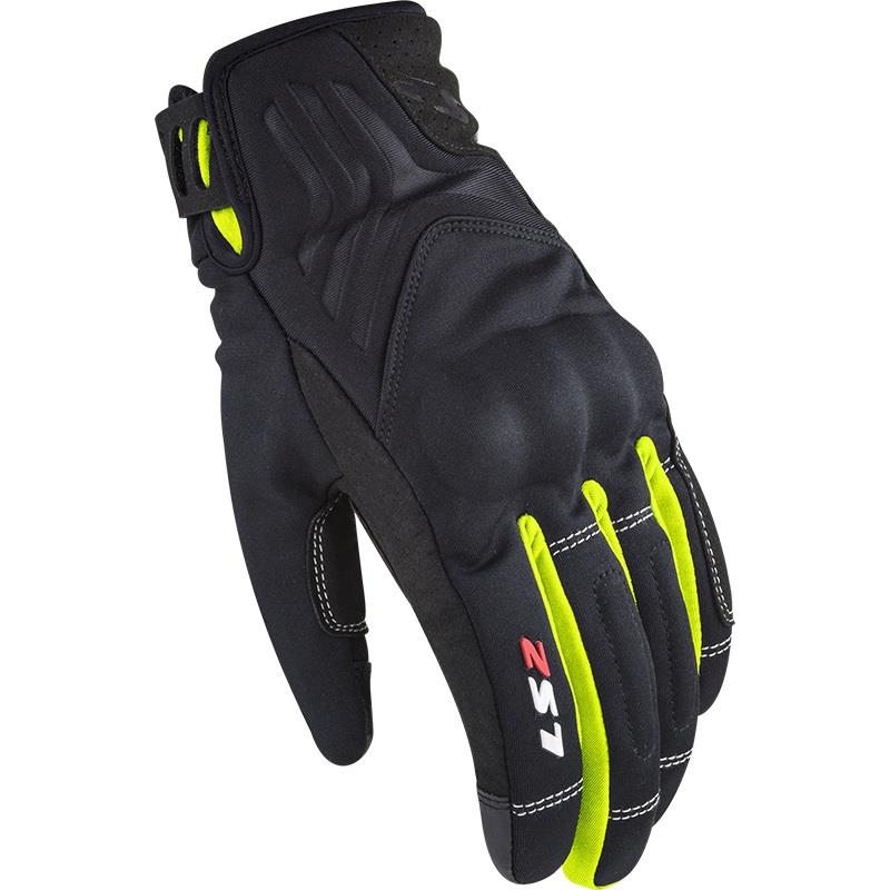 LS2 JET 2 LADIES GLOVES - BLACK H-V YELLOW