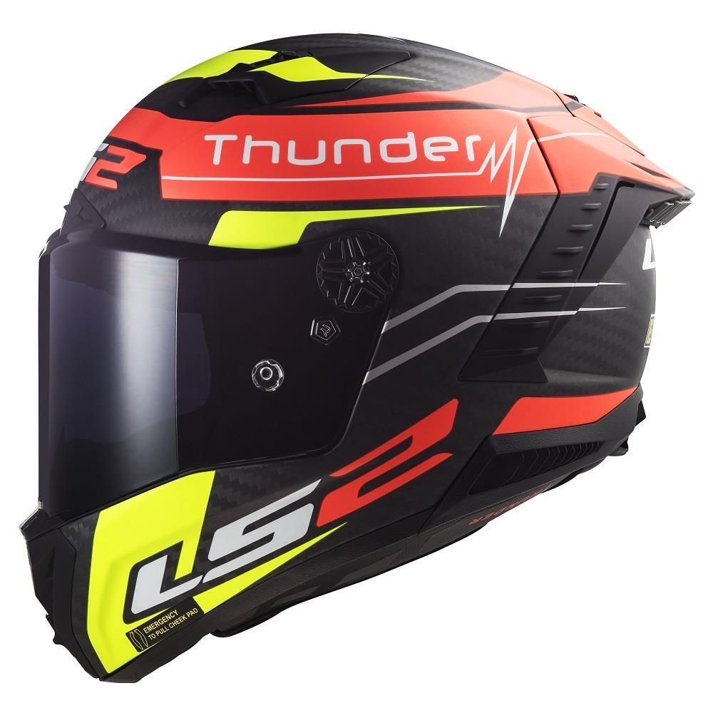 LS2 FF805 THUNDER CARBON RACING HELMET- ATTACK RED