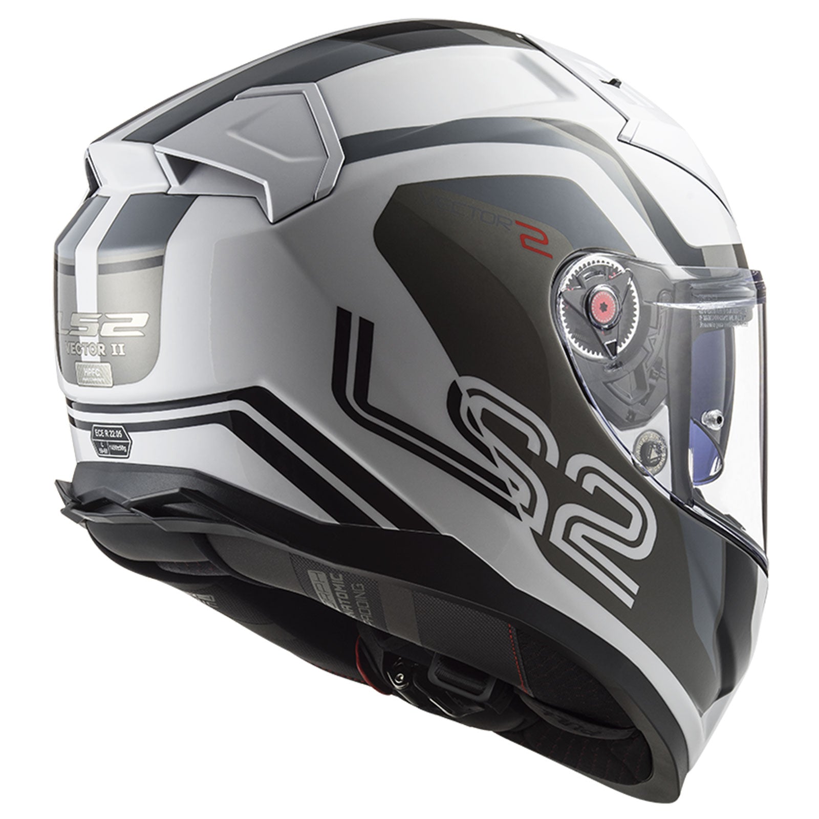 Riderwear | LS2 FF811 VECTOR-II Fibreglass Helmet - METRIC White Silver