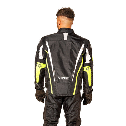 Viper Axis 2.0 Motorcycle Jacket Black/Hi Viz Yellow