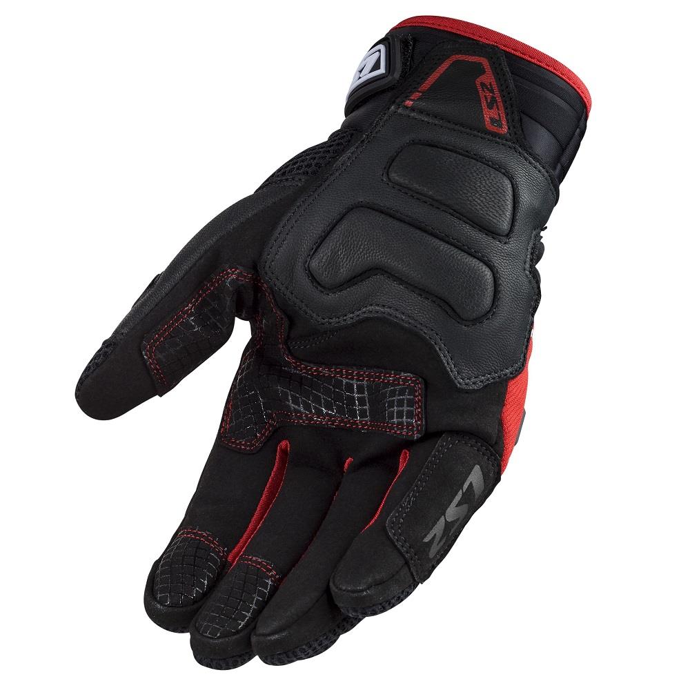LS2 VEGA SHORT SUMMER GLOVES - BLACK RED