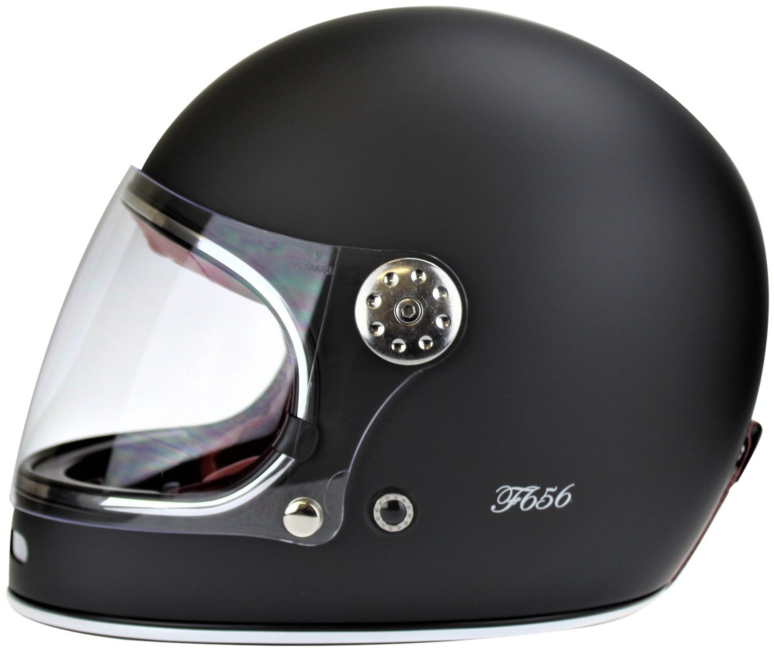 VPR.303 F656 FIBERGLASS FULL FACE RETRO HELMET - MATT BLACK